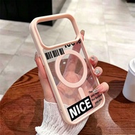 For IPhone XR 7 8 Plus 17 16 15 14 13 12 11 Pro Max black letters Acrylic Clear Matte Magnetic Case