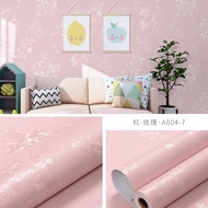 Plain Pink Floral Wallpaper 8m to 9m x 45cm