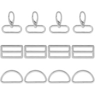 Styquenzer 12 Pcs Perangkat Keras Dompet Cangkuk Putar Logam D Ring untuk Perangkat Keras Beg Dompet