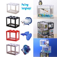 Aquarium Mini Lego Aquarium Mini Hias Cupang Guppy - Paket Lengkap I