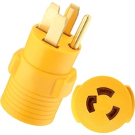 Penyesuai Penjana Kanayu RV yang serasi dengan NEMA 14-50P ke L6-30R, Palam Lelaki 4 Cabang 50A ke S