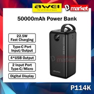 Awei P114K 50000mAh Powerbank 22.5W Power Bank Fast Charging Camping Power Bank Awei Powerbank