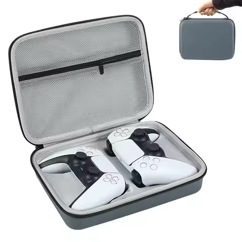 Dual Controller Carrying Case for PS4 PS5 DualSense Gamepad Hard EVA Storage Bag Shockproof Waterpro