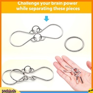 [poslajudo]  Chinese Puzzle Ring Educational Unlock Interlock Toy Metal Puzzle Ring Brain Teaser 3d 