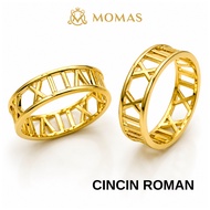 MOMAS CINCIN ROMAN 5D Emas 916 Original Cincin Emas 916 Bajet Cincin Emas 916 Tulen Cincin Emas 916