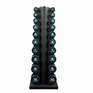 110kg Urethane Studio Dumbbells Set with 10 Pairs Vertical Rack (1kg to 10kg)