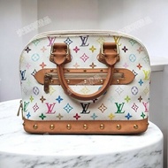 莉亞精品♡LV 白三彩村上隆貝殼包 二手美包