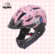 DRBIKE Full Faceไฟติดหมวกกันน็อคสัตว์เด็กสำหรับเด็กขี่้จักรยานจักรยานป้องกันคลุมทั้งหมดหมวกกันน็อกปร