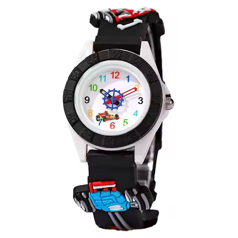 Children's watches Cool Cartoon Robot Quartz Watch Fashion Sports Black Silicone Boys Girls Gift Wri