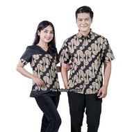KEMEJA Felicitybatik - Simple Batik Couple Tops for Women and Men Blouse Shirt Uniform Combination -