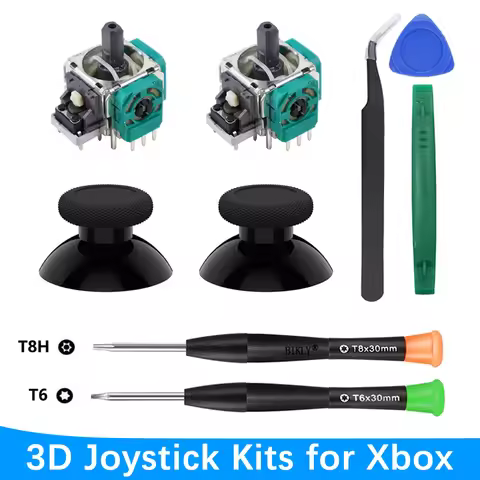 9 in 1 Joystick Replacement Kits for Xbox Series X/S Xbox One Controller with T6/T8 Screwdriver 3D A