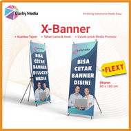 X Banner + Cetak Flexy Wisuda Ulang Tahun Custom X-Banner 60x160cm Spanduk Sempro Usaha Stand Poster