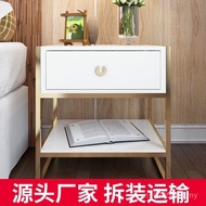 Light Luxury Locker European Style Bedside Bedroom Single Drawer Assembly Storage Cabinet Iron Art M