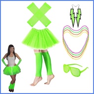 80s Themed Outfits 80s Fancy Dress Costume Accessories 80s Accessories Set with Neon Necklace Blinds