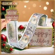 BIGHSM Unique Birthday Cash Pull Gift Box Surprise Roll-Up Banknote Box Cash Gift Box Cash Money Cli