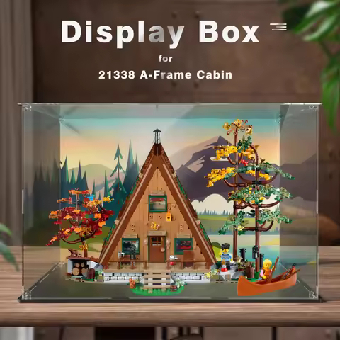 Acrylic Display Box for Lego 21338 A-Frame Cabin Dustproof Clear Display Case (Lego Set not Included