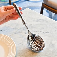 PYXIS Stainless Steel Spoons, French Shell Shape Dessert Spoons, Creative Light Luxury Exquisite Tab