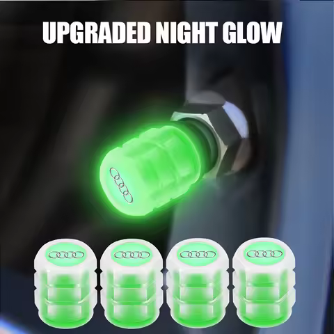 4Pcs Fluorescent Car Wheel Tire Valve Caps Dust-proof Cover Decoration For Audi Sline A1 A3 A4 B8 8P
