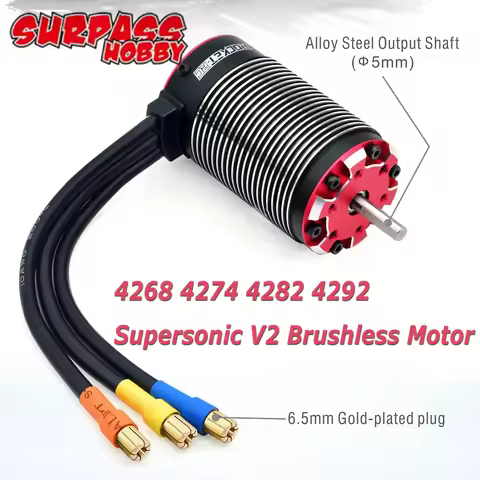 Surpass Hobby Supersonic V2 4268 4274 4282 4292 Brushless Motor 5mm Shaft 6.5mm Plug For 1/8 1/7 X-M