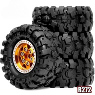 4PCS 1.0 Inch Mud Terrain Beadlock Wheel & Tyre Set for 1/18 TRX4M 1/24 AX24 SCX24 FMS FCX24 Mini RC