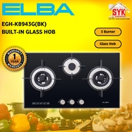 SYK Elba EGH-K8943G(BK)Triple Burner Built In Hob Stove Kitchen Appliances Cooker Hob Stove Gas Dapur