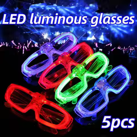 5pcs, LED Glasses Night Lighting Party Supplies, Glow Glasses for Valentine's Day, Birthday Party, N