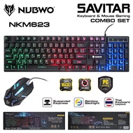 NUBWO Savitar NKM-623 / Razeak RKM-101 / Signo Kb-712+GM112 คีย์บอร์ด + เมาส์ มีไฟ Keyboard And Mouse Gaming