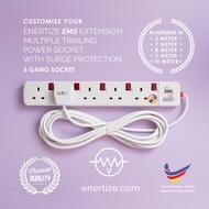 Extension plug   Soket Enertize EMS CUSTOMISE PRE ORDER Extension Power Socket Plug : 5 Gang / Way S