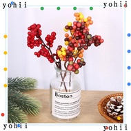 YOHII 10PCS Christmas Berries Branches Gift Festival Decor Photography Props Simulated Berry