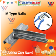 1 Box TYPE M nails for Cages Installation RABBIT CHICKEN ANIMALS Farm Mesh Crimping tool Hog ring pliers 600pcs M clip Galvanized hand Tool wire mesh fencing coop cage assembling needs manual clamp plier with fasteners Clip Pin Binder Holder Binding tools