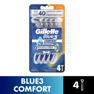 [Value Pack] Gillette Blue 3 Comfort Disposable Razor 4pcs Pisau Cukur