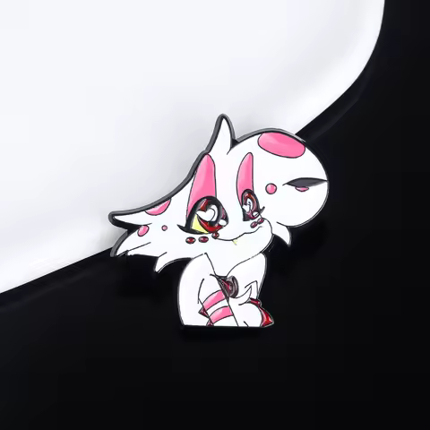 Cartoon Hazbins Angel Pins Brooch Hotels Charlie Vaggie Alastor 3 Vees Badge Brooches for Women Men 