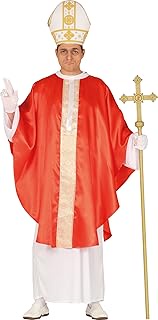 FIESTAS GUIRCA Pope Carnival Costume Men - Red Cardinal Costume with Pope Hat - Bishop Men's Costume