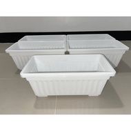 5 pieces big white rectangle pots for plant 32x15x13cm / paso / garden pot / plant tray / pechay pot