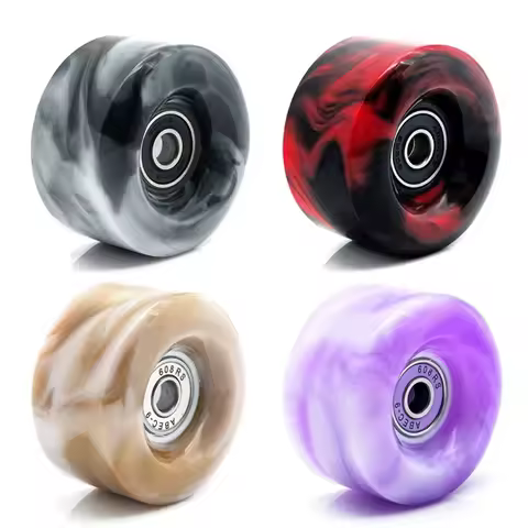 4 Pieces Freeline Skates Wheels 58 x 32mm 82A Roller Skate Wheel With 608 Bearings Highly Elastic Wh