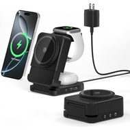 Wireless Charger 3 in 1, Foldable Charging Station for Apple Samsung Multi Devices Charging, Magneti