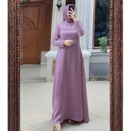 Thalita Dress Gamis Brokat Tile Kombinasi Satin Terbaru Modern Baju Kondangan Engagement Wisuda Simp