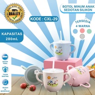 GELAS MINUM ANAK JERAMI BPA FREE PP BOTOL MINUM ANAK SEDOTAN SILIKON BOTOL SUSU