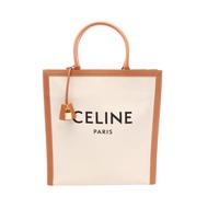 【二手】Celine CELINE手袋 Vertical Cabas Large 190402BNZNATURAL/ブラウン帆布皮革 Vertical Cabas Large 女士二手 B