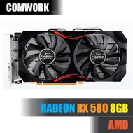 การ์ดจอ SZMZ AMD RADEON RX 580 8GB GRAPHIC CARD GPU WORKSTATION SERVER COMWORK