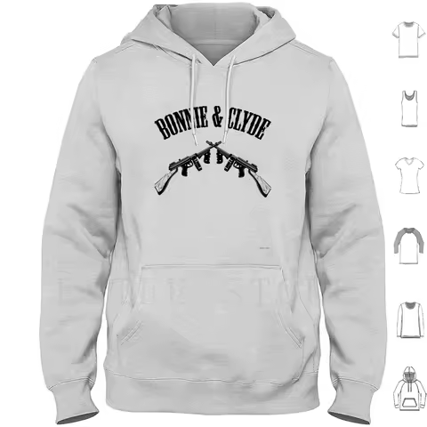 Bonnie & Clyde Hoodie Long Sleeve Bonnie Clyde Bonnie Clyde Gangsters Gangster Chicago Bank Burglars