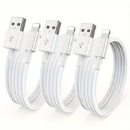 3.3ft 100cm/ 6.6ft 200cm USB Charger Cable For Apple, USB To Cord, 2.4A Fast Charging, Long Chargers