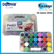 [HUANYO] Dolphin Poster Colour Plastic Cover Set Bright & Opaque Paint (12x15ml / 12x20ml / 25x20ml)
