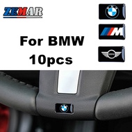 10Pcs Steering Wheel 3D Stickers Door Window Switch Button Badge Decoration Car Accessories For Bmw m mini E36 E46 E30 E90 F10 F30 E39 E60 X1 E84 F48 F25 X3 E83 X5 F15