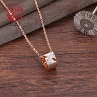 Yunxiyuan Mark 18k Gold Colorful Gold Rose Gold White Gold Inlaid Diamond Necklace Female au750 Pend