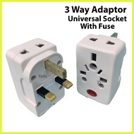 13A Multi 3 Way Adaptor 13A Multi Universal Socket Travel Adaptor