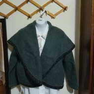 ♞ 古著♞ Pellini藍綠色安哥拉山羊毛開襟毛衣外套# 我媽媽年輕時