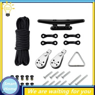[Hmou] Kayak Anchor Trolley Kit System Pulleys Deck Tie Down Pad Eyes Anchor Cleats Ring Screws Rivets for Kayak Canoe Boat Etc