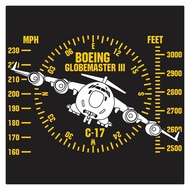 C-17 Globemaster III Military Transport Aircraft COMPASS & HUD Cutting Sticker