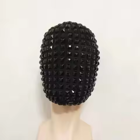 Black Diamond Square Jewels Kanye West Full Head Haute Couture Mask